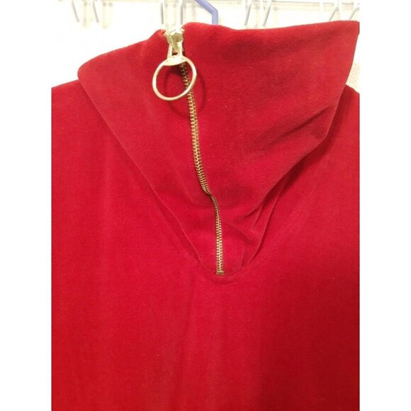 Women's Diamond Tea Medium Red Velvet Stretch Zip  Robe 55 inches Size M - Picture 2 of 12